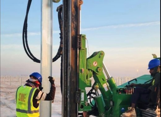 SME piling rig on site, work in progress